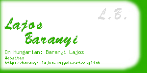 lajos baranyi business card